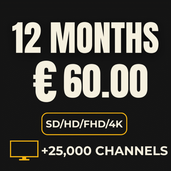 12 Months IPTV Subscription